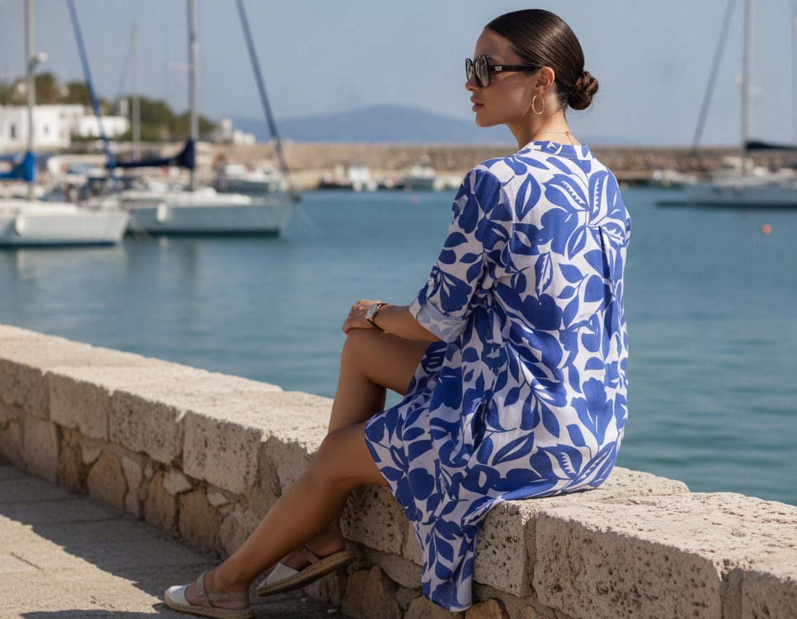 Dámske modré tunikové šaty ZABAIONE BLUE FLOWER 13